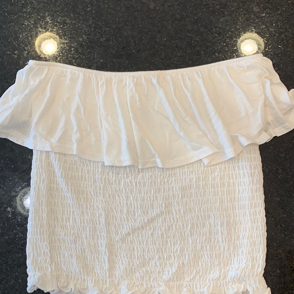 White strapless tank
